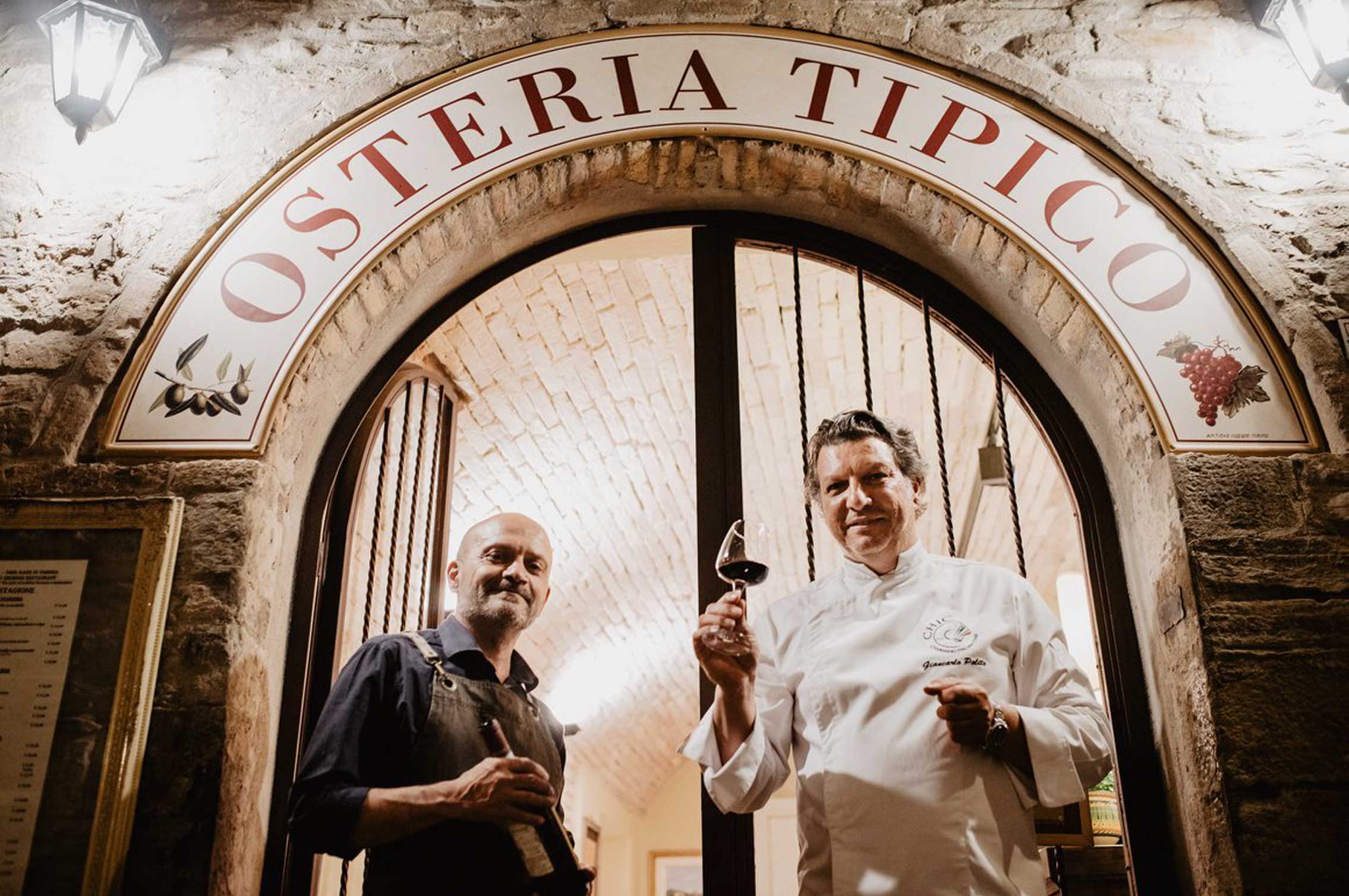 Oste Paolo Morbidoni e Chef Giancarlo Polito del Tipico Osteria di Montone